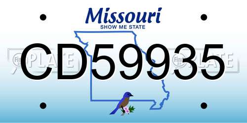CD59935 Missouri License Plate