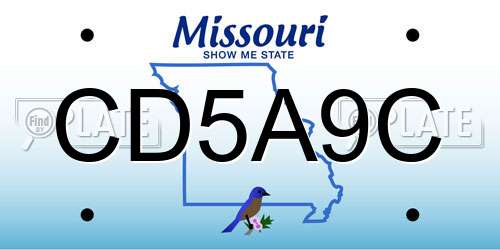 CD5A9C Missouri License Plate
