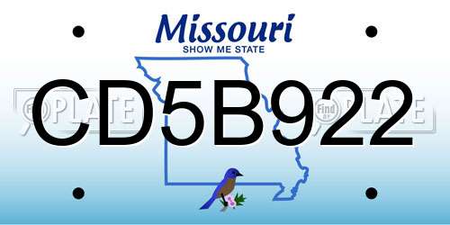 CD5B922 Missouri License Plate