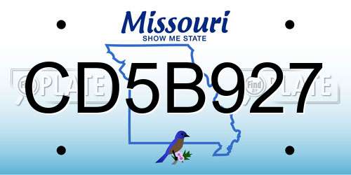 CD5B927 Missouri License Plate