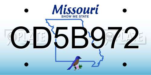 CD5B972 Missouri License Plate