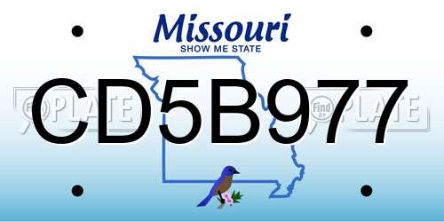 CD5B977 Missouri License Plate