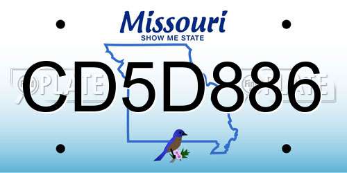 CD5D886 Missouri License Plate