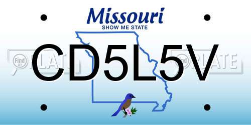 CD5L5V Missouri License Plate