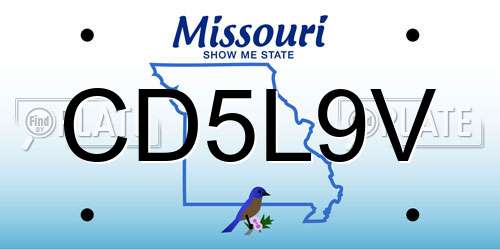 CD5L9V Missouri License Plate