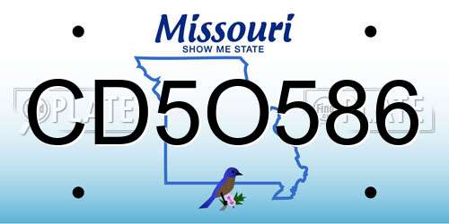 CD5O586 Missouri License Plate