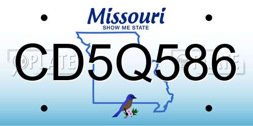 CD5Q586 Missouri License Plate