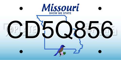 CD5Q856 Missouri License Plate