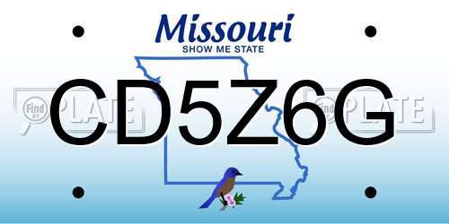 CD5Z6G Missouri License Plate