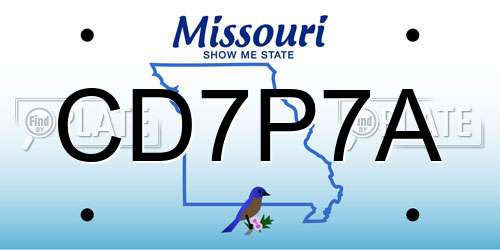 CD7P7A Missouri License Plate
