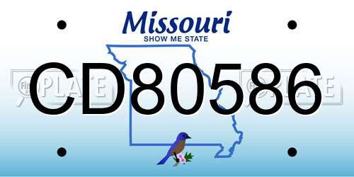 CD80586 Missouri License Plate