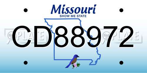 CD88972 Missouri License Plate