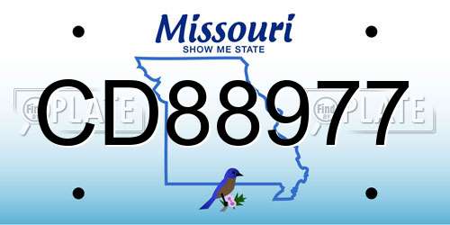 CD88977 Missouri License Plate