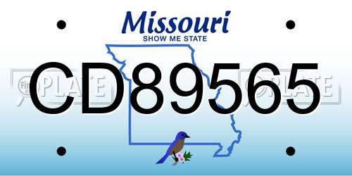 CD89565 Missouri License Plate