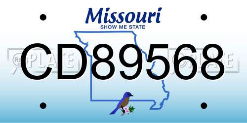 CD89568 Missouri License Plate