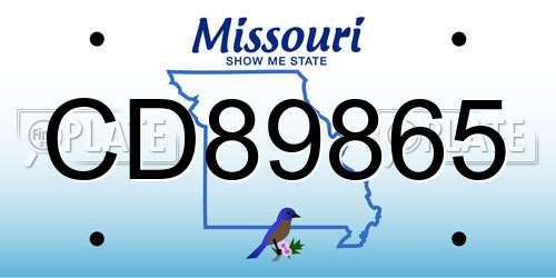 CD89865 Missouri License Plate