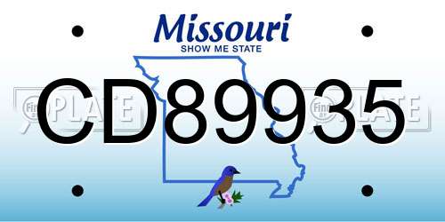 CD89935 Missouri License Plate