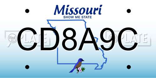 CD8A9C Missouri License Plate