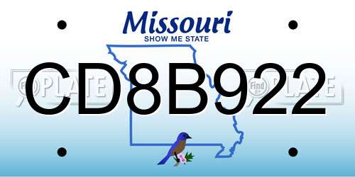 CD8B922 Missouri License Plate