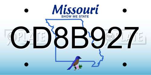 CD8B927 Missouri License Plate