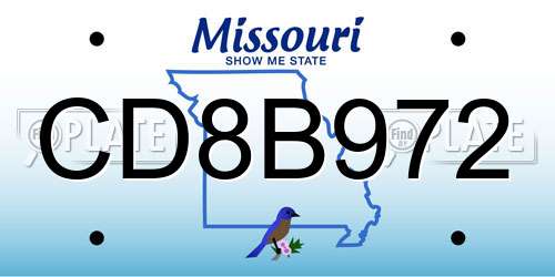 CD8B972 Missouri License Plate