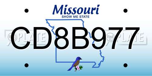 CD8B977 Missouri License Plate