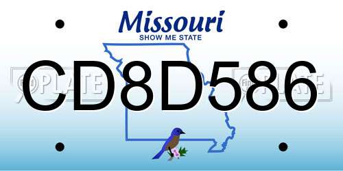 CD8D586 Missouri License Plate