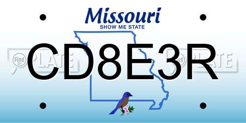 CD8E3R Missouri License Plate