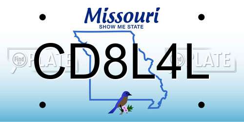 CD8L4L Missouri License Plate
