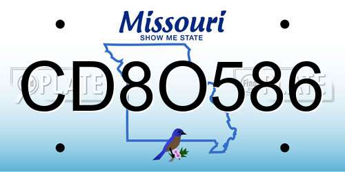 CD8O586 Missouri License Plate