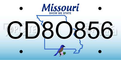 CD8O856 Missouri License Plate