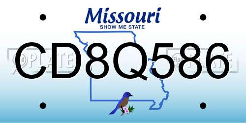 CD8Q586 Missouri License Plate