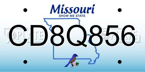 CD8Q856 Missouri License Plate