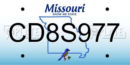 CD8S977 Missouri License Plate