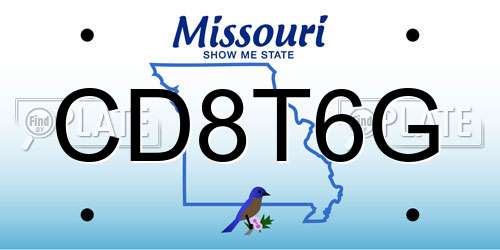 CD8T6G Missouri License Plate