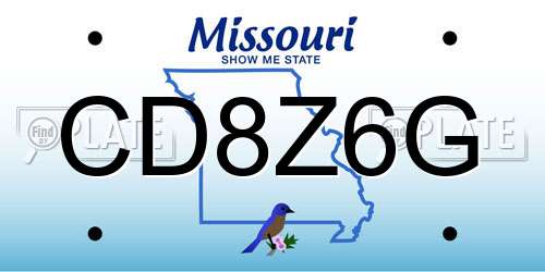 CD8Z6G Missouri License Plate