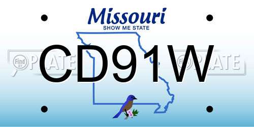 CD91W Missouri License Plate