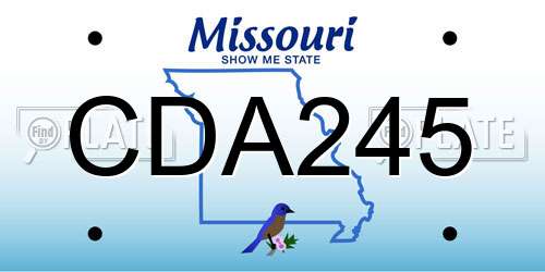CDA245 Missouri License Plate