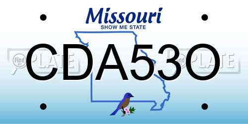 CDA53O Missouri License Plate