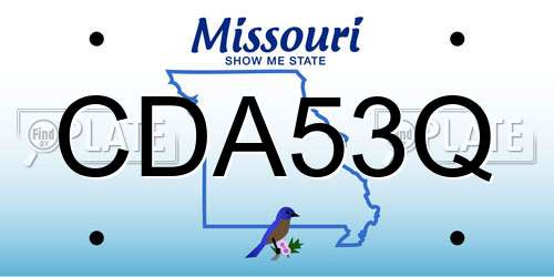 CDA53Q Missouri License Plate