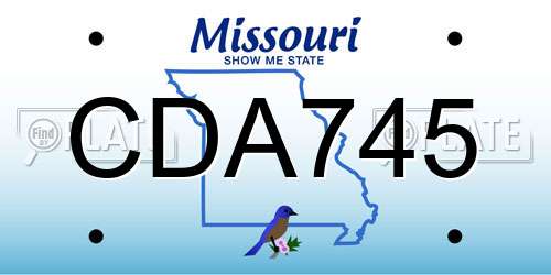 CDA745 Missouri License Plate