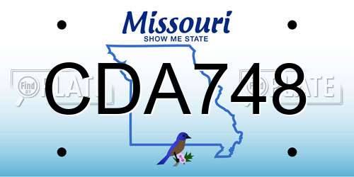 CDA748 Missouri License Plate