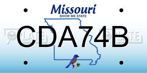 CDA74B Missouri License Plate