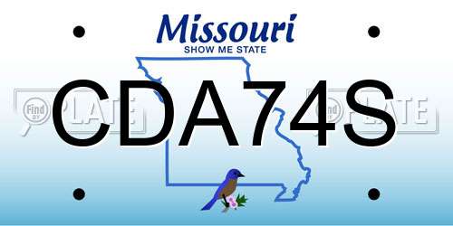 CDA74S Missouri License Plate