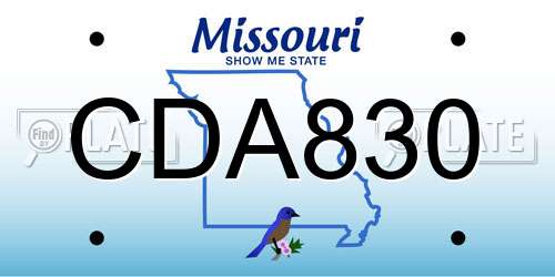 CDA830 Missouri License Plate