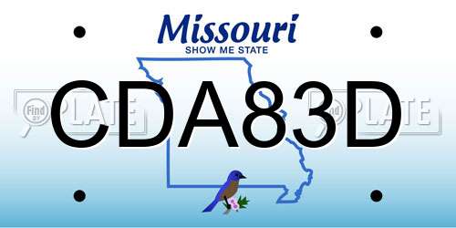 CDA83D Missouri License Plate