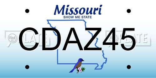 CDAZ45 Missouri License Plate
