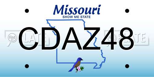 CDAZ48 Missouri License Plate
