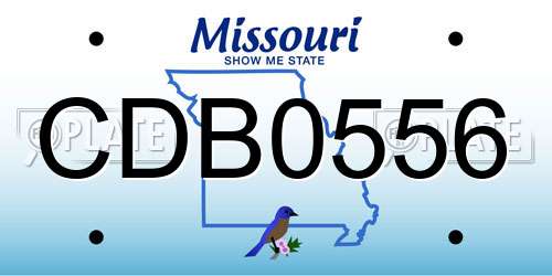 CDB0556 Missouri License Plate