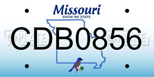 CDB0856 Missouri License Plate